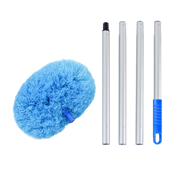 1.4M Telescopic Duster Brush - Circular Sweep, Soft Bristles, for Ceiling Fan/Wall/Corner Cleaning, No Ladder Needed