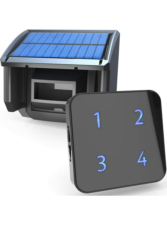 1/4Mile Solar Driveway Alarm System-Up to 50FT Wide Sensor Range 3 Adjustable Sensitivities-Fully Weatherproof Outdoor Motion Sensor&Detector DIY Security Alert System