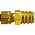 thumbnail image 1 of 1/4OD X 1/2MIP Adapter W/26003, Captive Sleeve Compression, Brass Fittings, 1 of 1