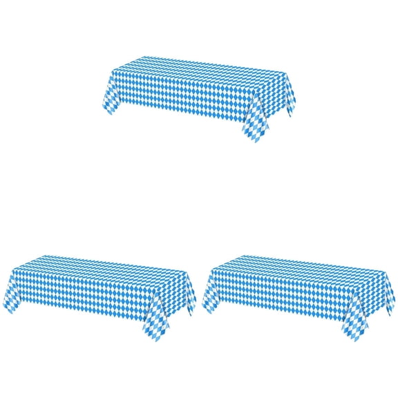 1-4PC Oktoberfest Tablecloths Blue and White Checkered Table Cloths Rectangular Bavarian Flag Tablecover 54x108 Inch Table Covers for German Themed Party Festival Decorations