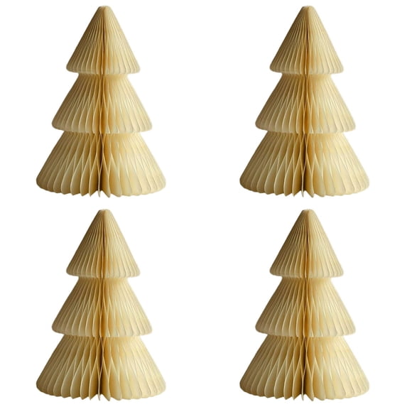 1-4PC Paper Christmas Tree Honeycomb 3D Accordion Table Centerpiece Set Vintage Xmas Party Decorations for Home Holiday Indoor Winter Seasonal Ornaments Weddings Festive Supplies