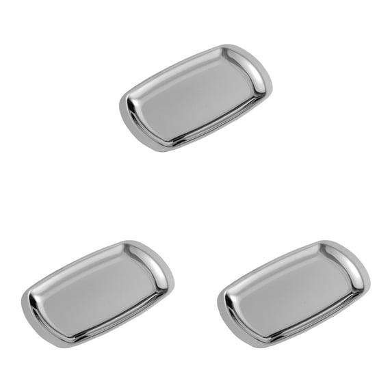 1-4PC Silver and Gold Stainless Steel Square Tray Fruit Trays Storage Tray Dish Plate Cosmetics Jewelry Decorative Organizer Serving Tray Trinket Tray for Cake Barbecue Snack Home Party Outdoors