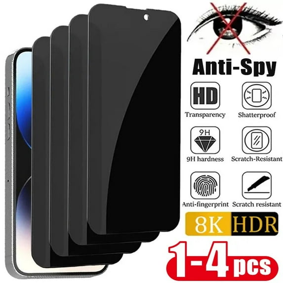 1-4PCS Privacy Screen Protectors for IPhone 15 12 13 14 Pro Max Mini 7 8 Plus Anti-spy Tempered Glass for IPhone 11 Pro XSMAX XR For iPhone XR 4PCS