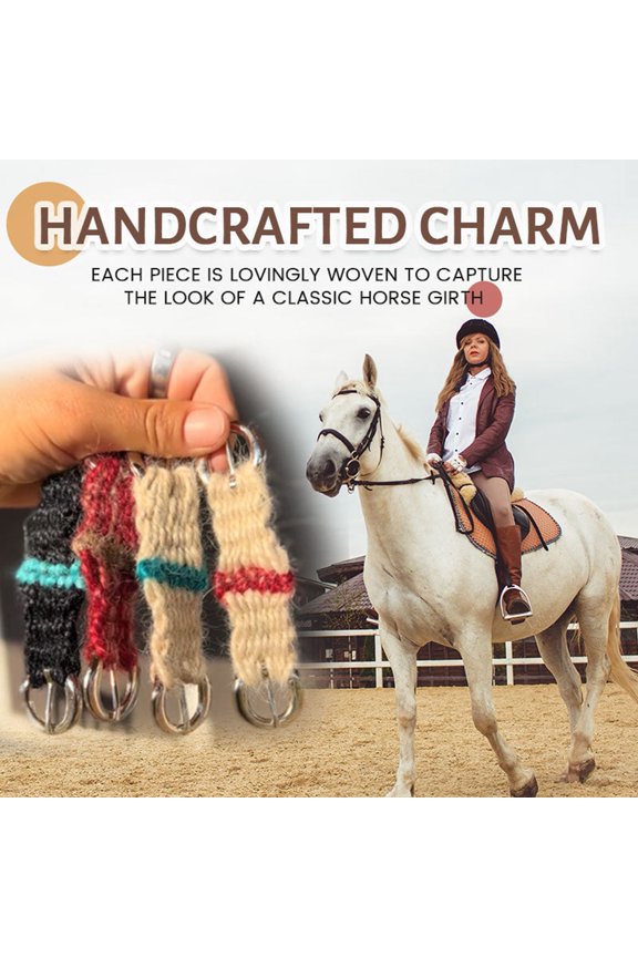 1/4Pcs Mini Girth Keychain Pendant Lightweight Crochet Knitting Saddle Key Chain Handmade Western Cowboy Keyring Accessory
