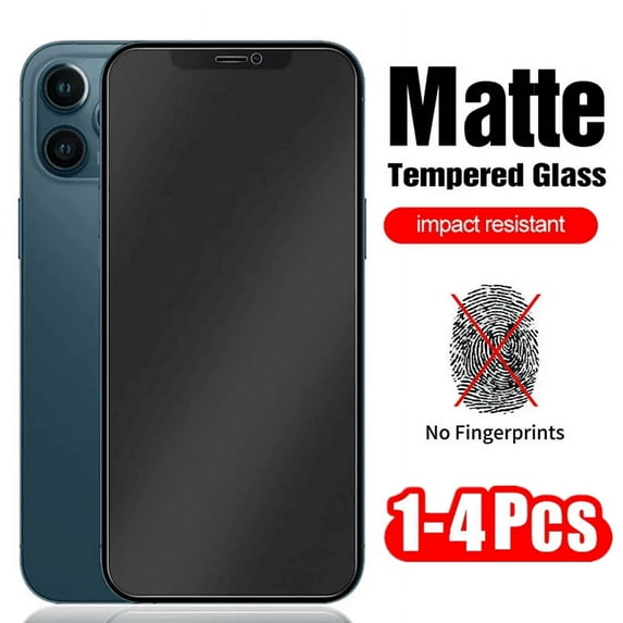 1-4Pcs No Fingerprint Screen Protectors For iPhone 11 15 14 12 13 Pro Max XR 12 13 Mini XS Max X 8 7 Plus SE Frosted Matte Glass For iPhone 8 Plus 3PCS