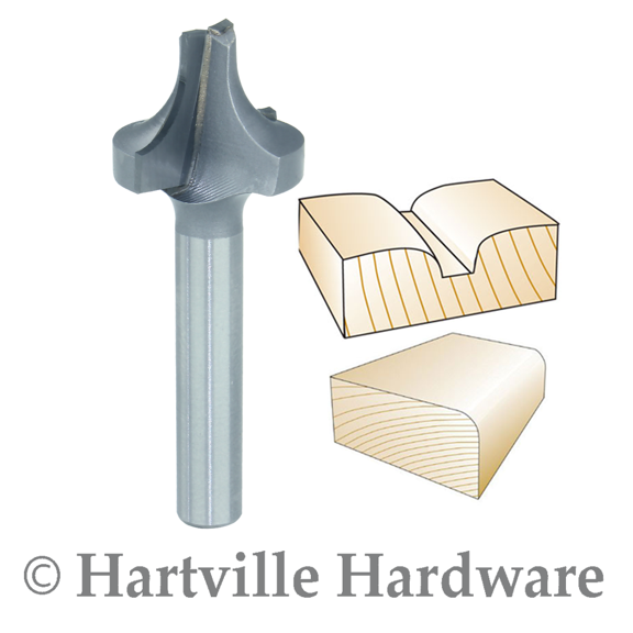 Whiteside Router Bits 2052 Plunge Round Over Bit with Plunge Point 1/4-In Radius