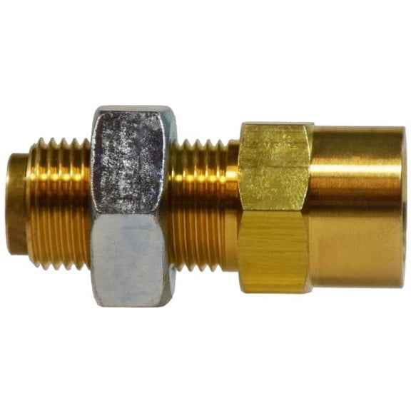 1/4X1/4 Pi X F DOT Bulkhead Union, D.O.T. Push In, Brass Fittings