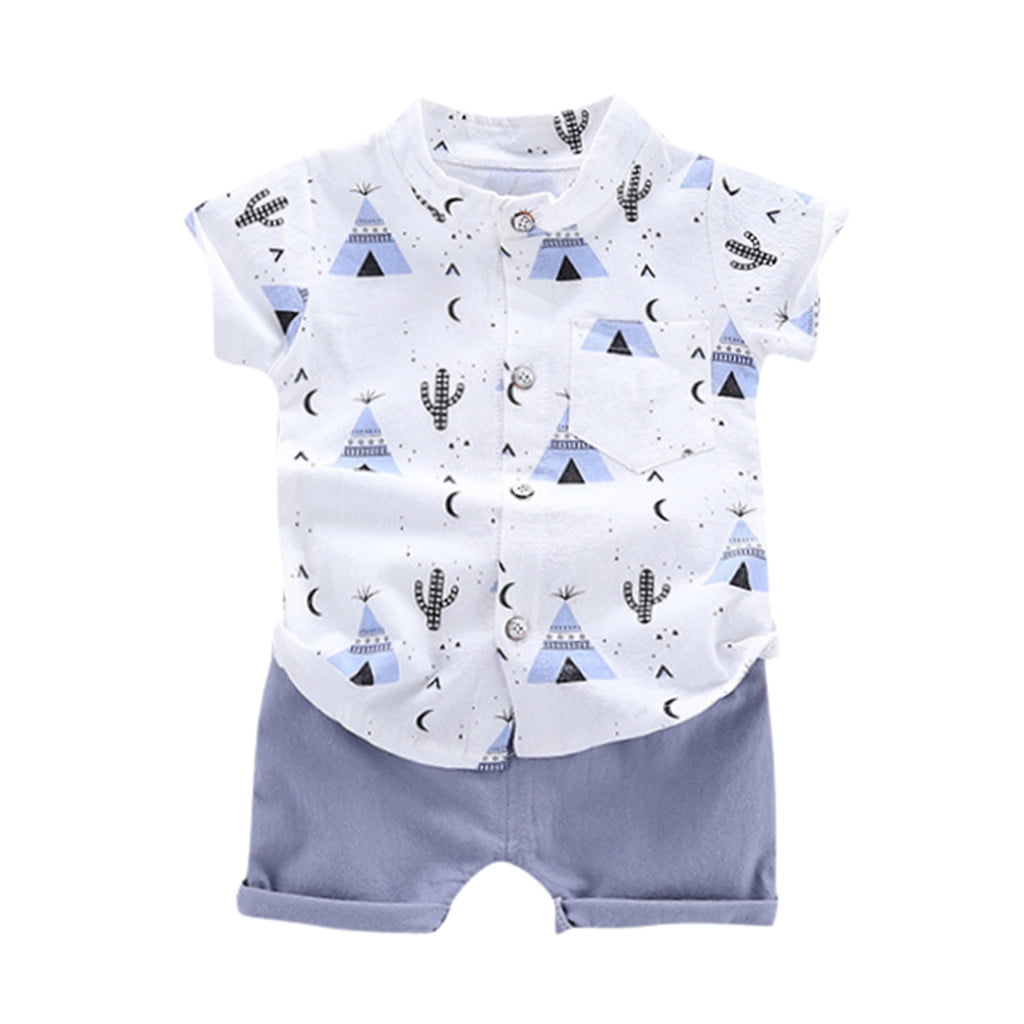1-4Years Baby Boys Clothes Set Cartoon T-shirt Tops+Shorts Summer ...