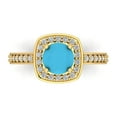 thumbnail image 1 of Clara Pucci 14K Yellow Gold 1.33ct Turquoise Halo Ring for Women, 1 of 8