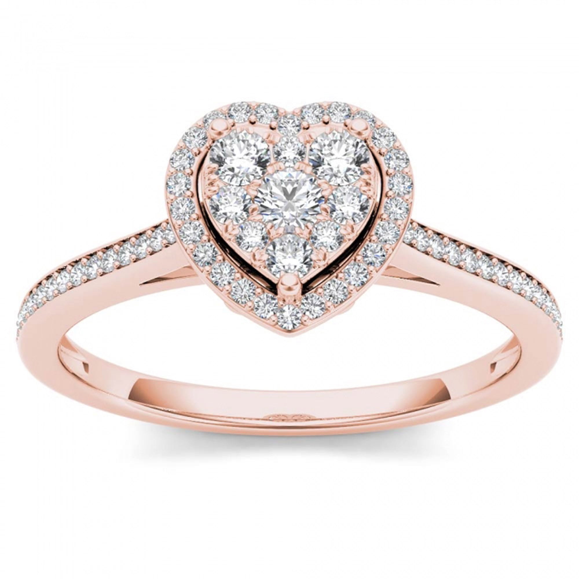 Sparkle Heart Ring Rose Gold / Size 7