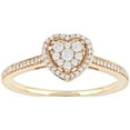 thumbnail image 1 of 1/4ct TW Diamond 10K Yellow Gold Heart Shaped Cluster Halo Engagement ring, 1 of 6