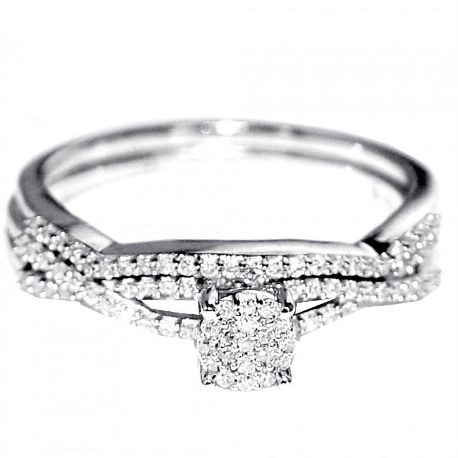 1/4cttw Diamond Bridal Set Wedding Rings 10K White Gold