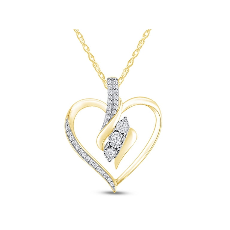 LADIES HEART PENDANT WITH CHAIN 0.25CT ROUND DIAMOND 14K WHITE GOLD LADIES HEART PENDANT WITH CHAIN 0.25CT ROUND DIAMOND 14K WHITE GOLD