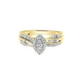 thumbnail image 1 of 1/4ctw 14KT Yellow Gold Marquise Genuine Certified Diamond "Iris" Engagement Ring by Keepsake (H-I), 1 of 3