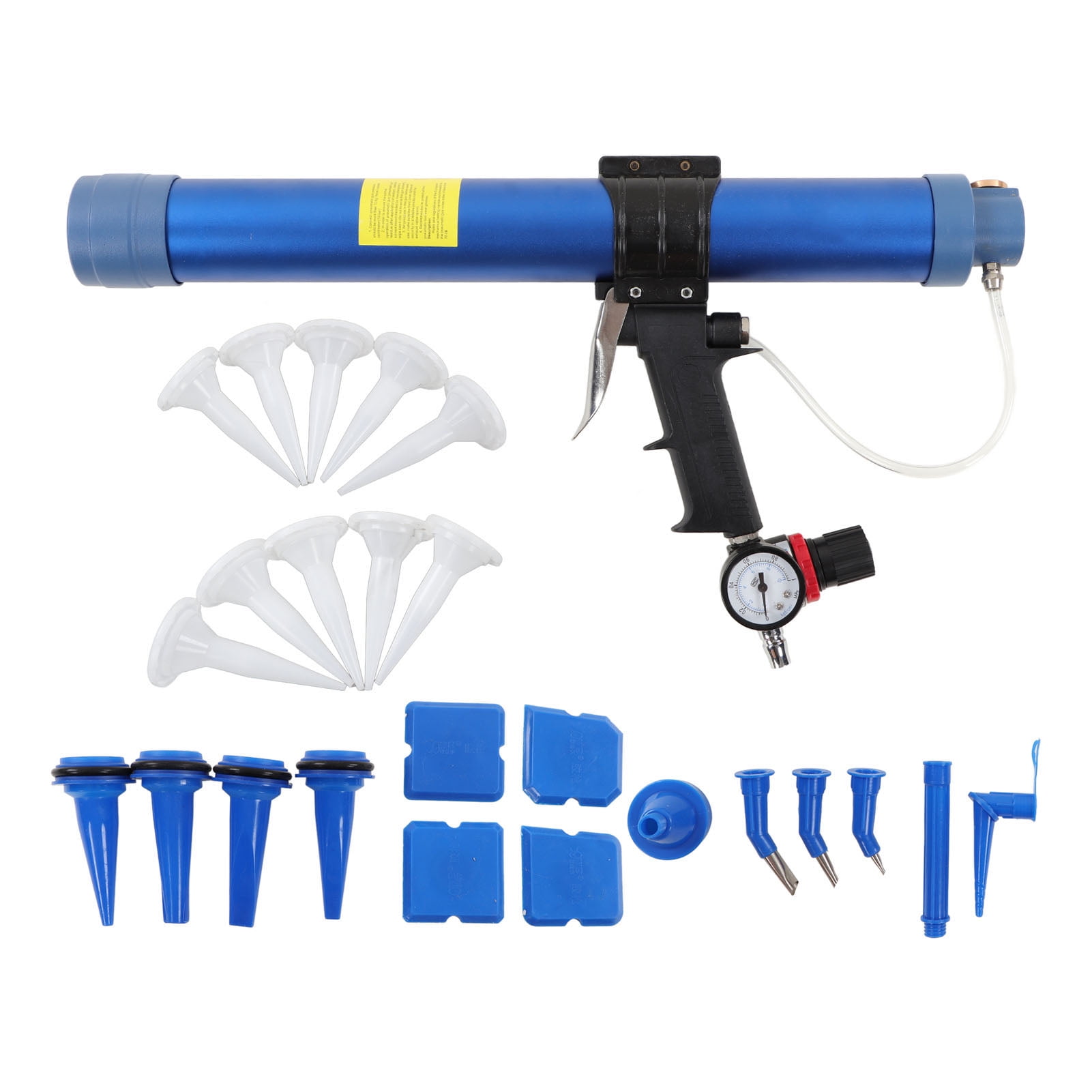 1/4in Pneumatic Glass Glue Gun with Pressure Gauge Adjustable Speed
