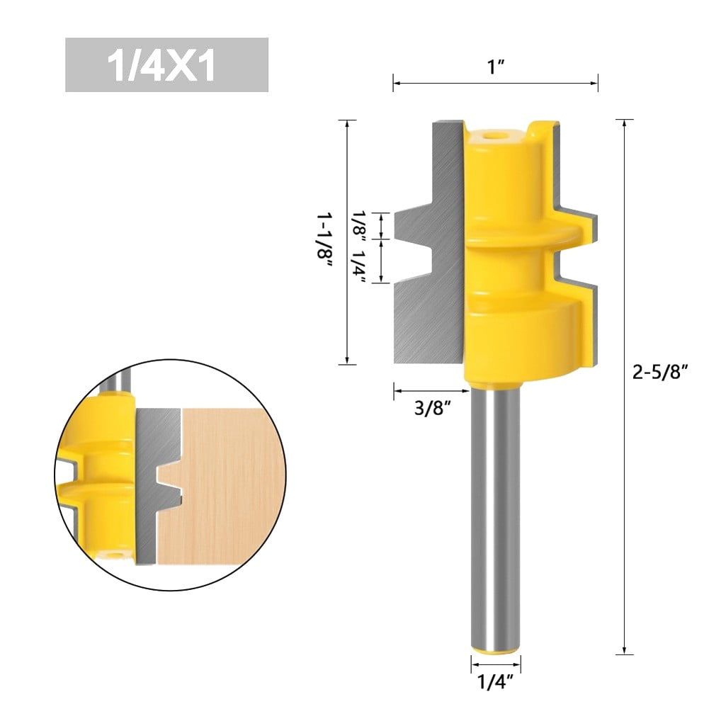 1/4inch 6mm Shank Edge Trim Router Bit Woodworking Milling Cutter Tenon ...