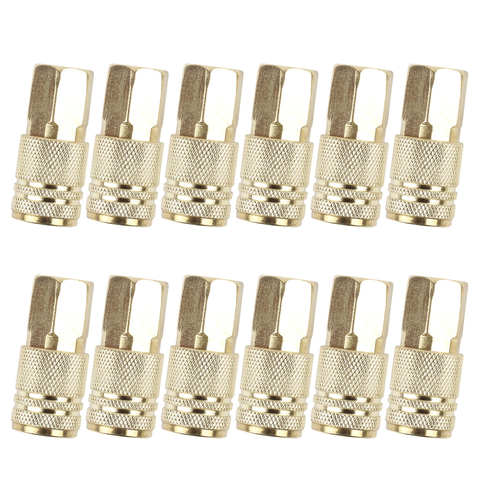 1/4inch Brass Female Air Hose Fittings Air Compressor Connectors Pack of 12 for Secure Connection in Industrial Setting