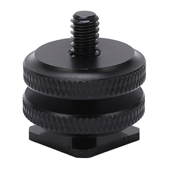 1/4inch Dual Nuts Camera Cold Shoe Mount Adapter Tripod Screw Adapter Flash Shoe Mount for Camera Accessory