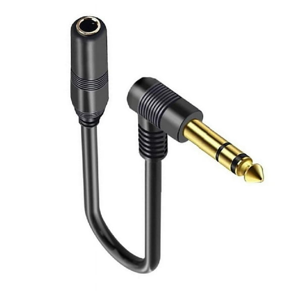 1/4inch Extension Cable,6.35mm 1/4" TRS Male to Female Stereo Adapters,Headphones Guitar Right Angle Extension Cable