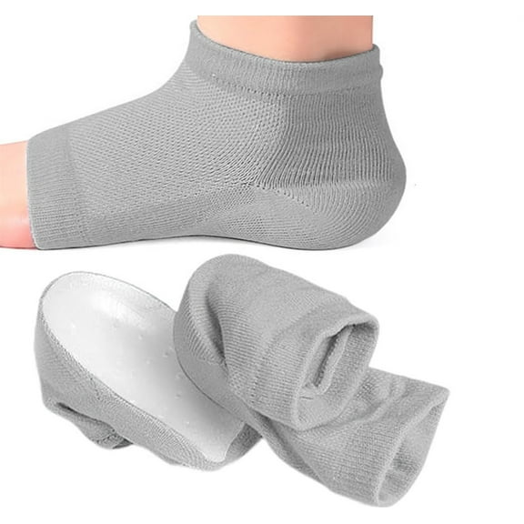 1.4inch Height Max Socks Insoles,1 Pair Invisible Silicone Shoe Lift Heel Pads,Breathable Insole and Heel Protector,Height-Increasing Gel Insole for Women Men (Gray)