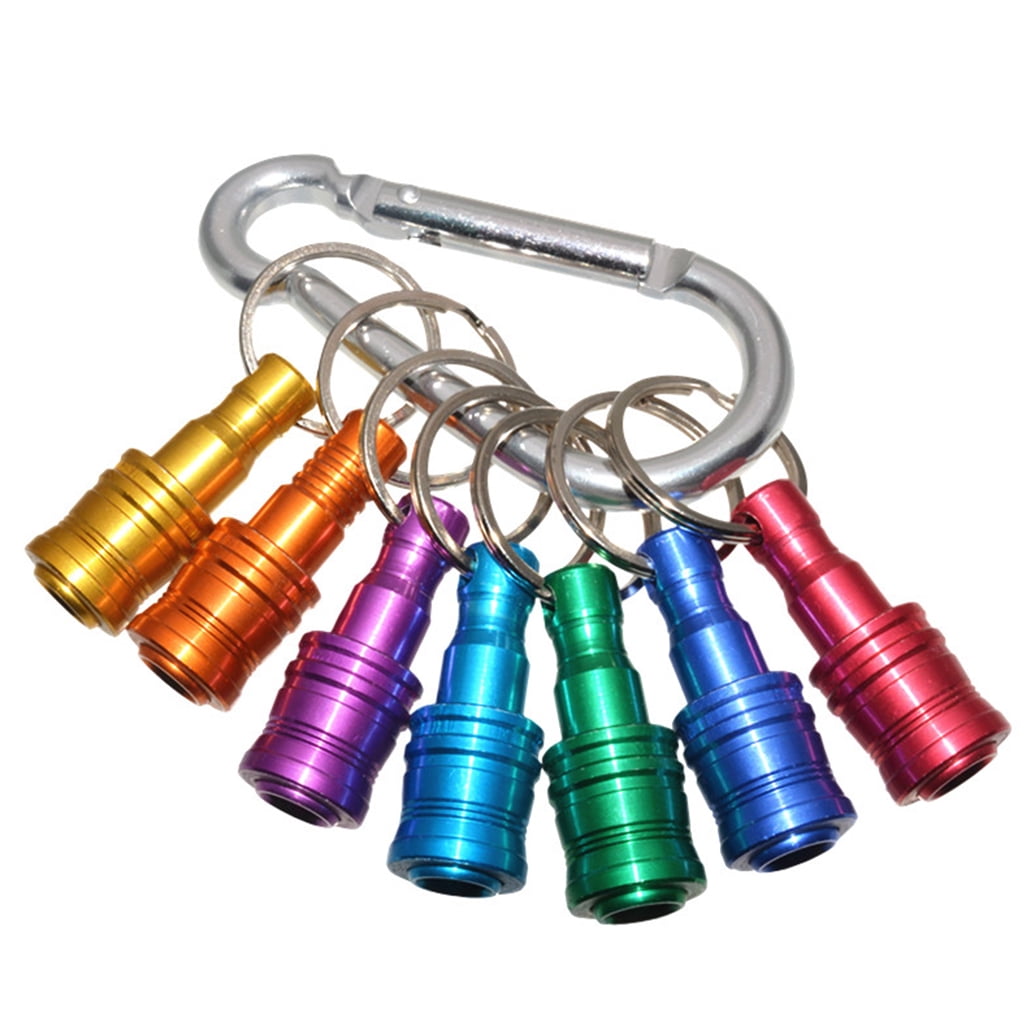 Linkstyle 1/4 Inch Hex Shank Bit Holder Keychain – Extension Adapter With Ball Lock, Quick Change, Aluminum Alloy, For Electric Screwdrivers & Drills