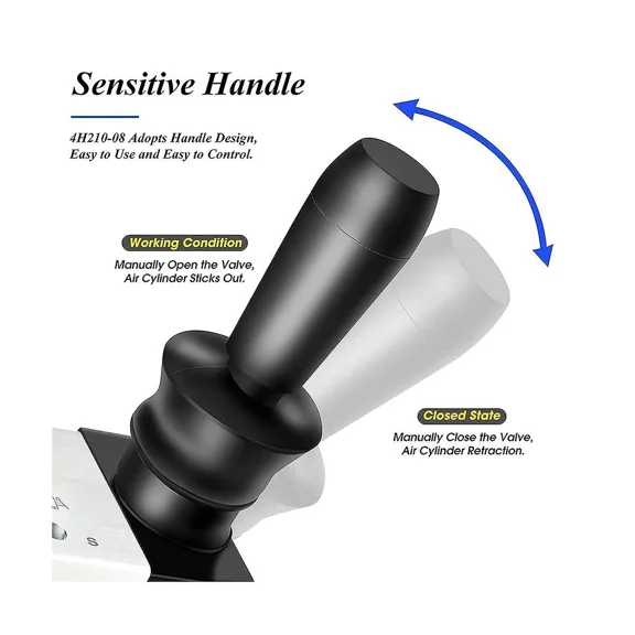 1 4inch Npt 5 Way 3 Position Air Hand Lever Operated Valve Pneumatic Solenoid Valve Manual Control