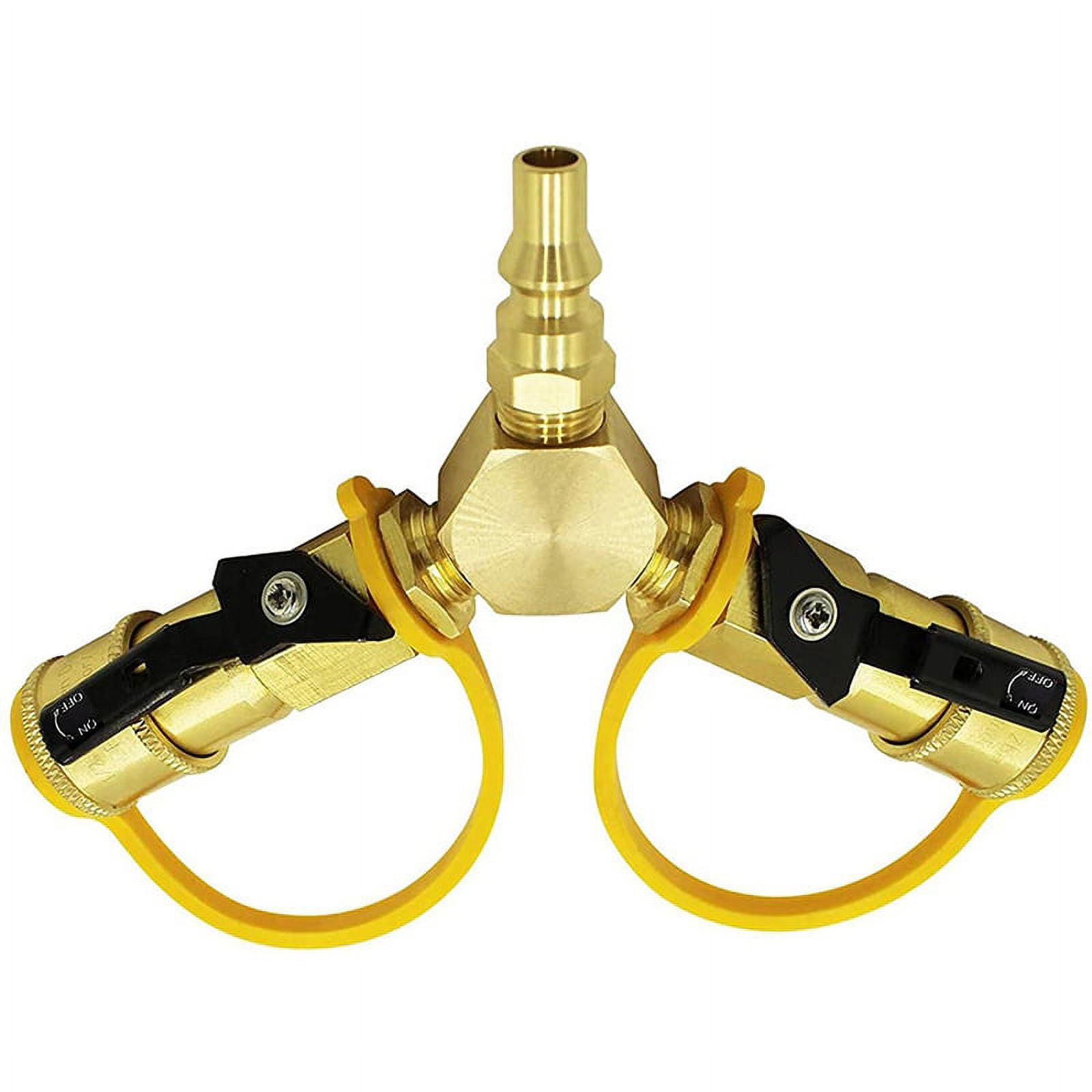 1/4inch RV Propane Quick Connect Y Splitter Adapter for RV to & Quick Connect Propane Hose