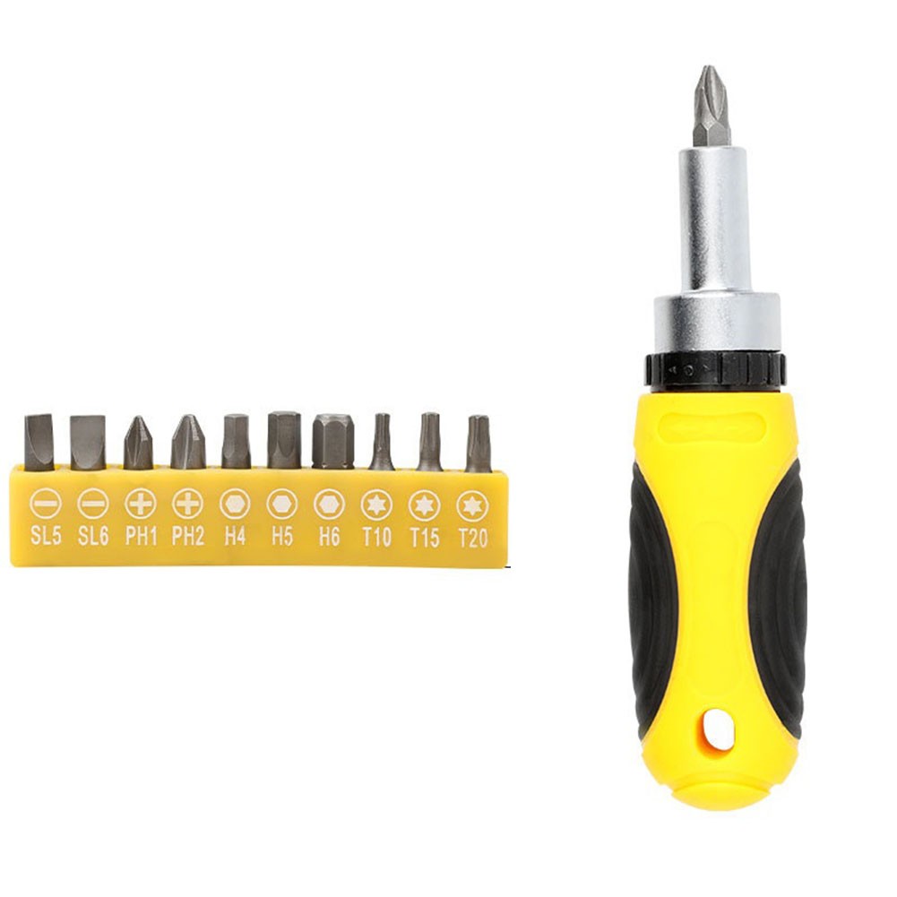 1/4inch Ratchet Screwdriver Handle With Bit Set Screw Drive