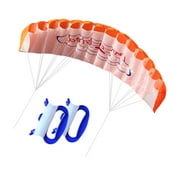1.4m Dual Line Traction Surfing Trainer Parafoil Parachute for Flying in Open Area, Park, Sea, Beach, Grassland Outdoor Orange