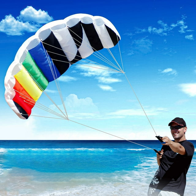 1.4m Kite, Easy To Fly Kiteboarding Dual Line Adults Giant Rainbow