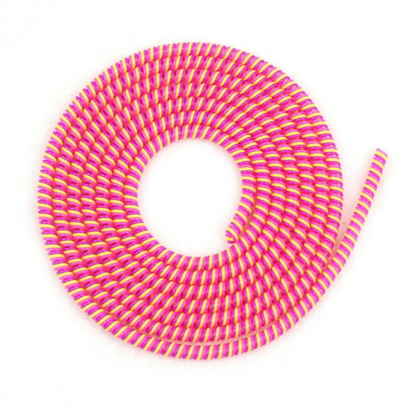 1.4m Spiral USB Charge Cord Earphone Cable Protector Saver Cover Wire Winder,Beige Yellow