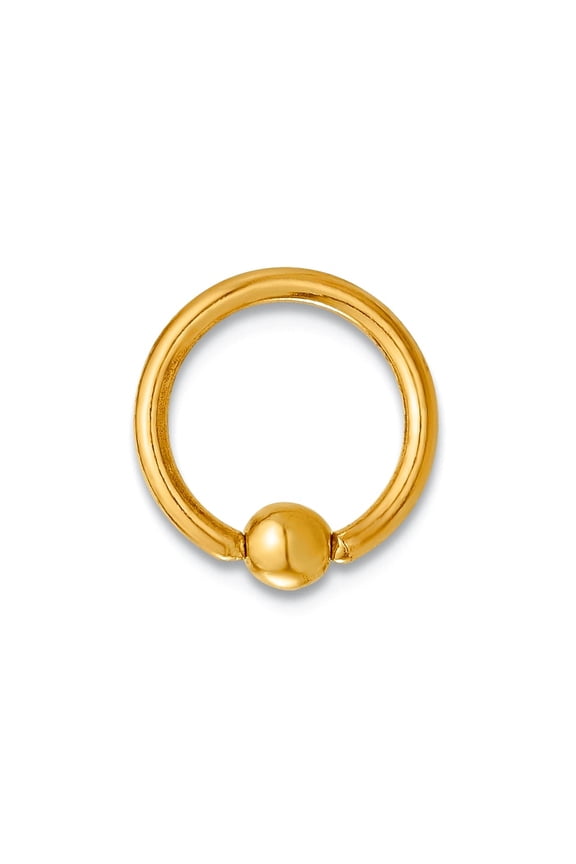 1.4mm 14k Solid Yellow Gold 16 Gauge Polished Septum Cartilage Ring Body Piercing Ring for Women