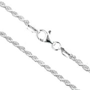 1.4mm Rope Italian Chain 925 Sterling Silver Necklace