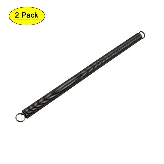 1.4mmx16mmx300mm Manganese Steel Extension Tension Springs Black 2Pcs
