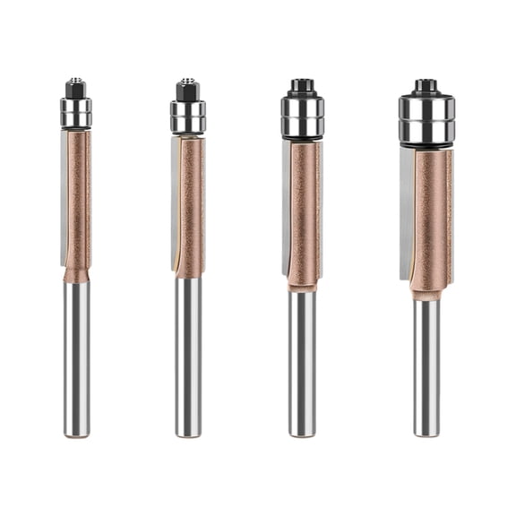 1. 4pc Twin Bushing Wood Shaping Cutter Set, Carbide-Tipped Milling Tools for Furniture Face Trimming & Decorative Moldi