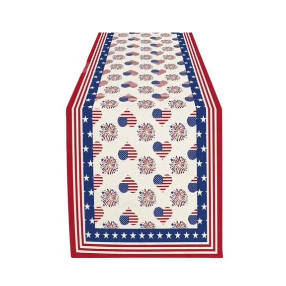 1-4pcs American Flag Table Runner 72 x 13 Inch Patriotic Stars and Stripes Pattern for 4th of July Memorial Day National Holidays for Home Party Kitchen Mantel Dining