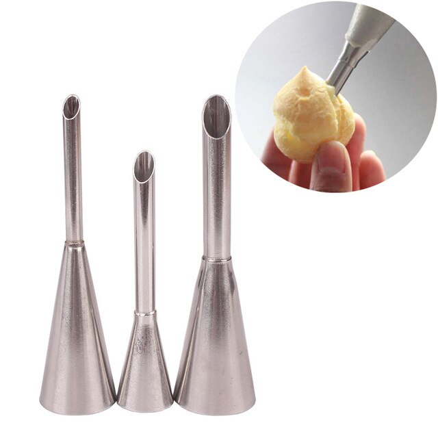 14pcs Cream Icing Piping Nozzles Stainless Steel Eclair Puff Nozzles