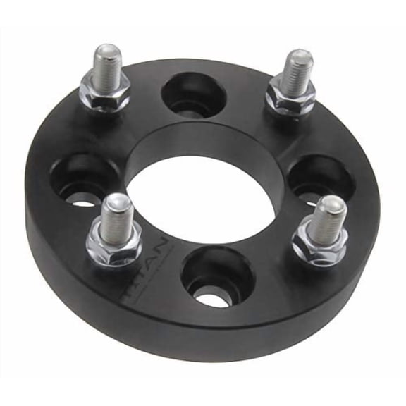 1" 4x100 to 4x4.5 Wheel Adapters - Change Bolt Pattern, Convert 4x100 to 4x114.3-1 Inch (25mm), 12x1.5 Studs - Set of 4 - Black