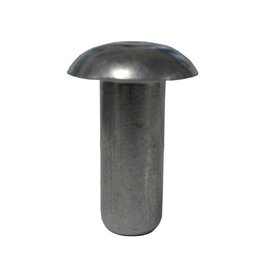 1/4x2" Aluminum Round Head Rivets - 1100F Solid Rivets, Plain Finish - 1 LB (Approx 84 Pieces) - Fasteners for DIY, Construction & Repair