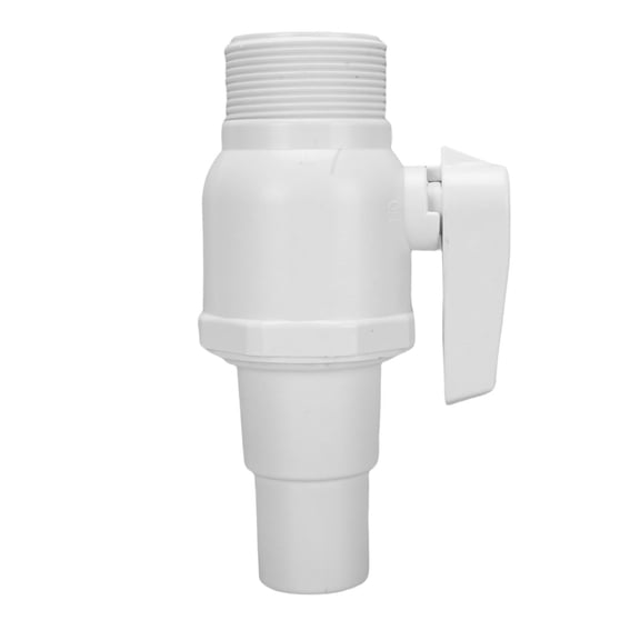 1.5-1.25 Inch 2 Way Ball Valve Replacement for Pool Filter and Skimmer Systems, Maximum 50psi Pressure Rated, White