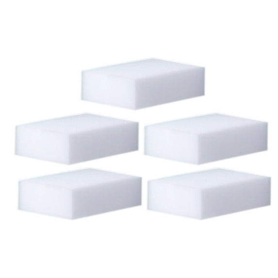 5-Pack Nanoscale Sponge Blocks | 3.94x2.76x1.18in Heavy-Duty Cleaning Sponge | Multi-Surface Kitchen Car Shoe Dishwashing Scrubber 0.003lb/Block (White)