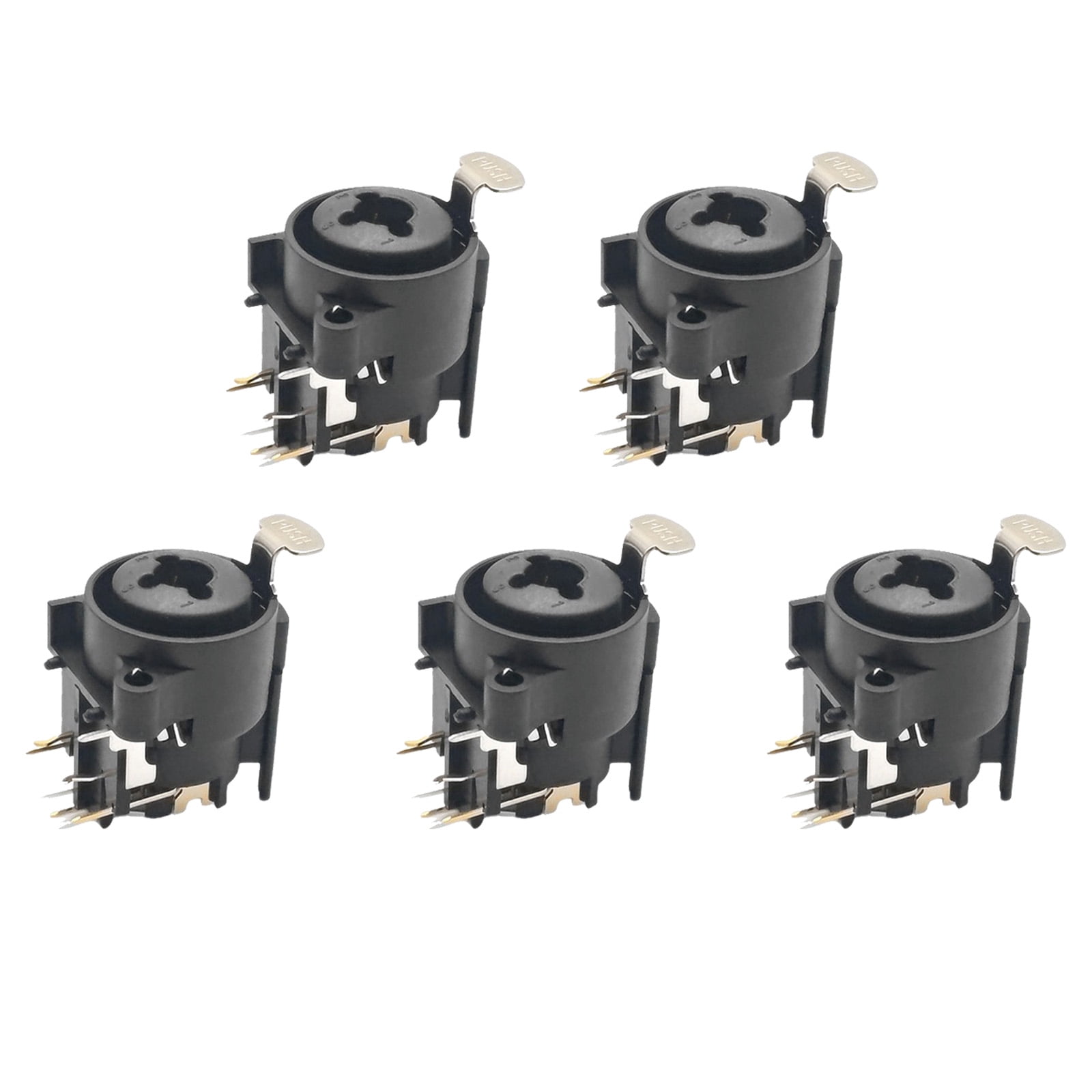 1/5/10Pcs 3 Pin Female to 6.35mm Male Panel Mount Connector - Walmart.com