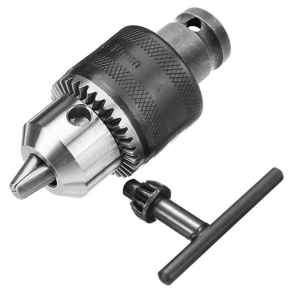 1.5-10mm 1/16 Inch - 3/8 Capacity Key Drill Chuck Wrench Converter 1/2 Socket Square Female Adapter