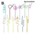 thumbnail image 1 of 1/5/10pcs Curly Silly Drinking Straws Assorted Colors Kids Party Reusable E0Z7, 1 of 9
