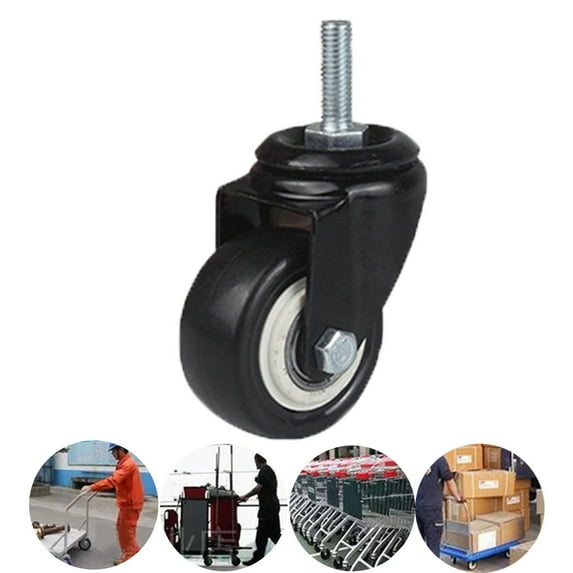 ✪ 1.5" 2" PU Casters Set of 4, Small Low Profile Caster w/ locking Brake & 360° Plate, Transfers Castor Wheels,No Noise