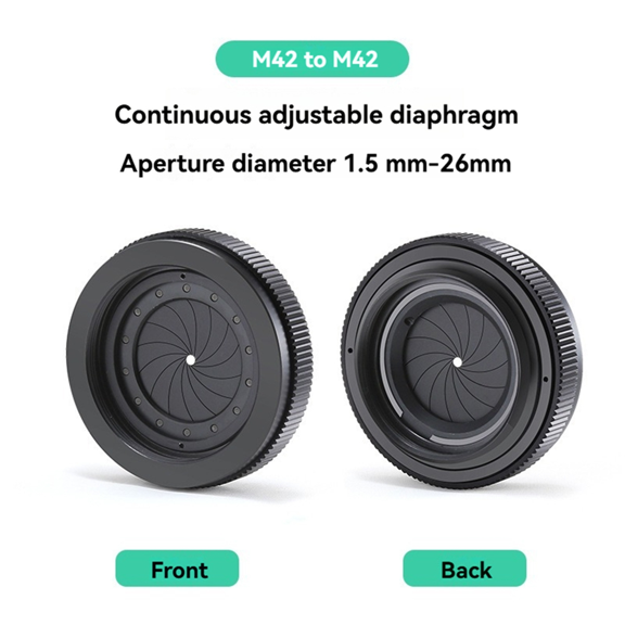 1.5-25mm Manual Aperture Adjustable Mechanical Iris Diaphragm Iris Diaphragm for Digital Camera Microscope M42 to M42