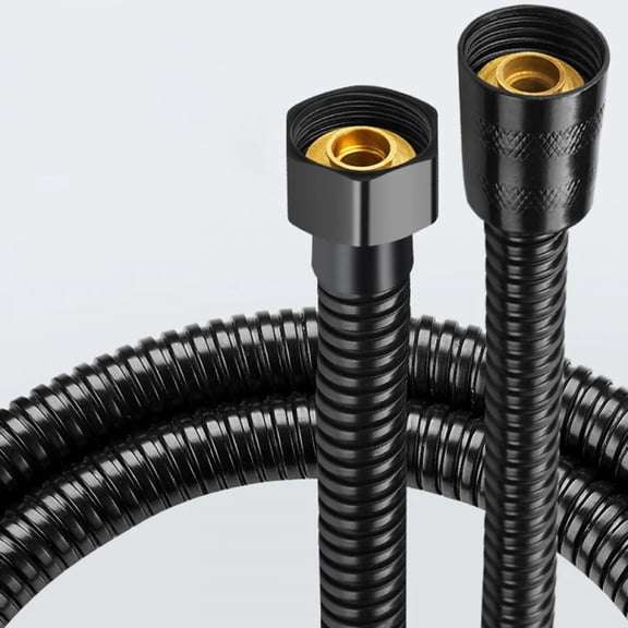 1.5/2M Black SUS 304 Flexible Shower Hose Long Bathroom Shower Water Hose Extension Plumbing Pipe Pulling Tube Bath Accessories