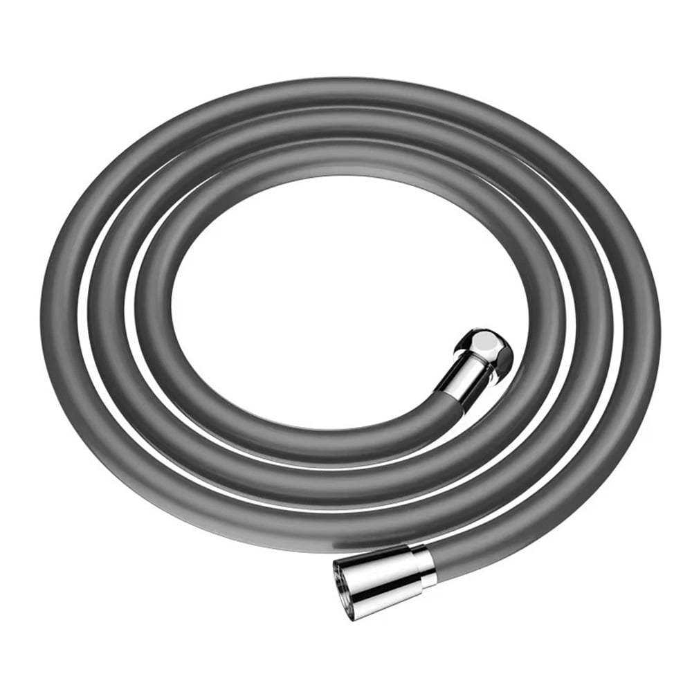 KLKCMS Silicone Shower Hose – Extra Long 1.5M, Flexible & Anti-Wind, G1/2 Brass Fittings (Black)