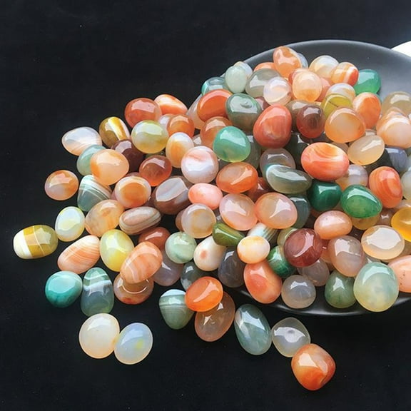 1.5-2cm Natural Decorative Polished Stones, 1LB Polished Crystals Top Soil Hydroponics Rocks for for Indoor Plants, Vases, Planters and Outdoor Gardening