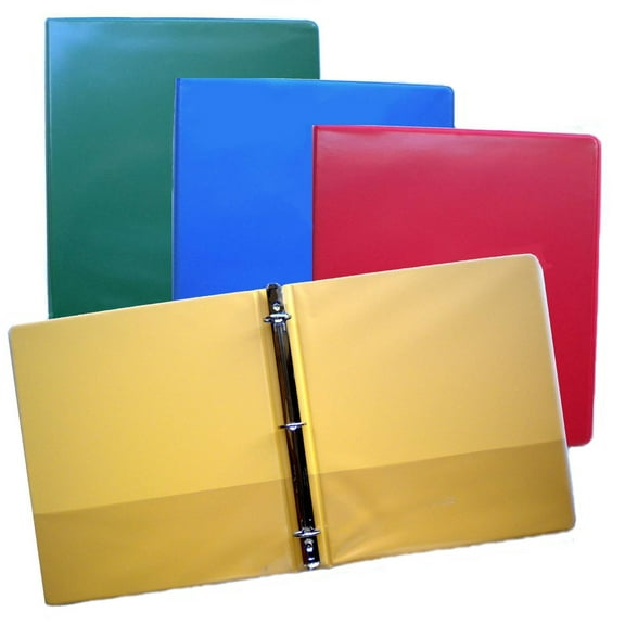 1.5" 3-Ring View Binders in Pictured Colors for 8.5" x 11" Paper - Box of 4